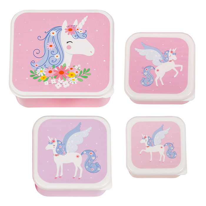 Afbeelding van Lunch- & snackboxen Unicorn (4st) A Little Lovely Company