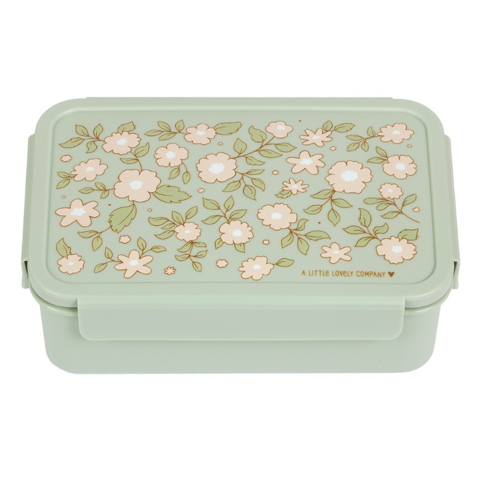 Afbeelding van A Little Lovely Company bento lunchbox blossoms sage