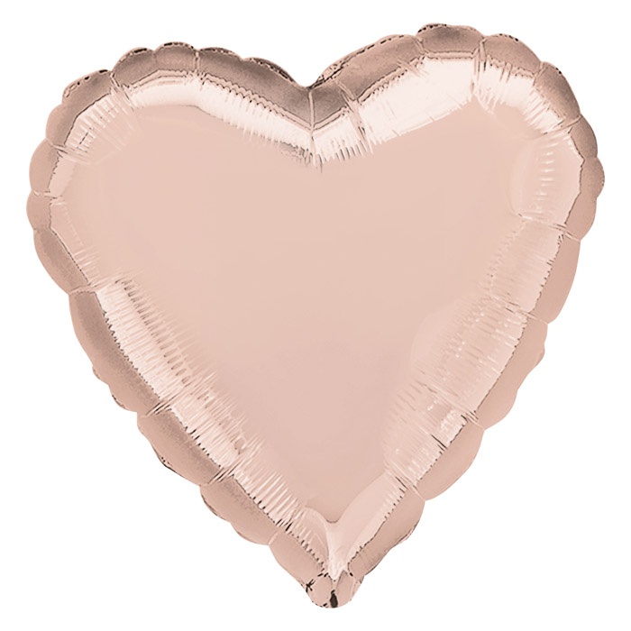 Afbeelding van Folieballon hart roségoud (45cm)