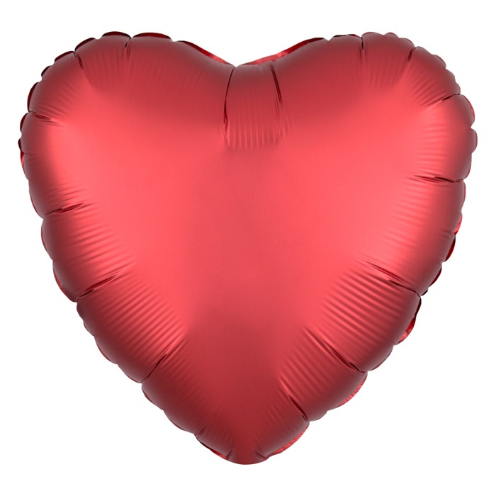 Afbeelding van Folieballon Satin Luxe hart rood (43cm)