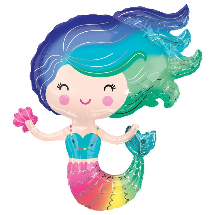 Afbeelding van Folieballon Colorful Mermaid (76cm)