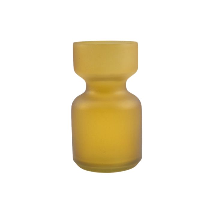 Afbeelding van À La glazen vaasje klein frosted mustard