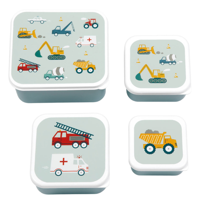 Afbeelding van A Little Lovely Company lunch & snack box voertuigen