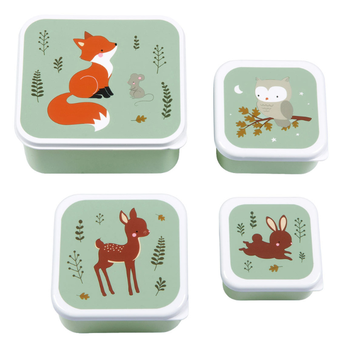 Afbeelding van A Little Lovely Company lunchbox & snackbox Forest Friends