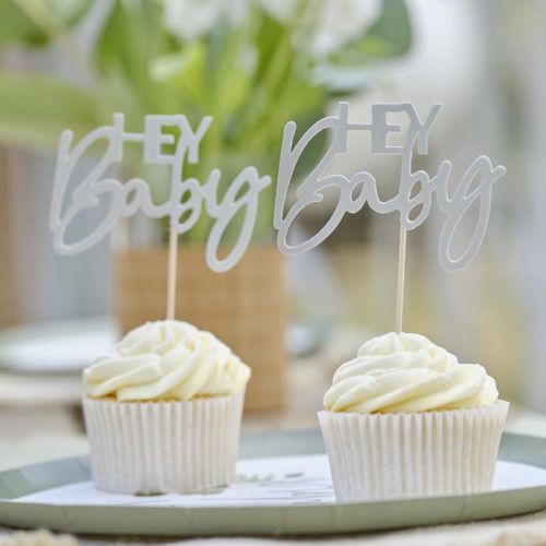 Cupcake prikkers Hey Baby Botanical Baby Ginger Ray