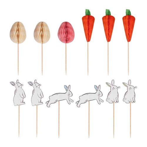 Cupcake Toppers bunny Hop Hop Hooray (12st) Ginger Ray