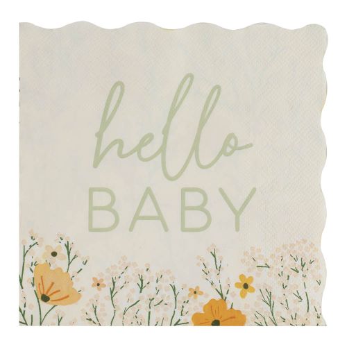 Servetten Hello Baby Floral Baby Ginger Ray