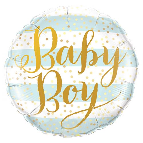 Folieballon Baby Boy blauwe strepen