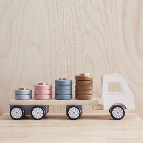 Kids Concept houten vrachtwagen met stapelringen Aiden