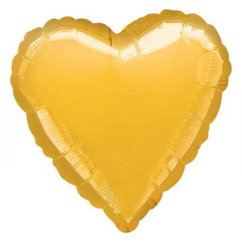 Folieballon hart goud (43cm)