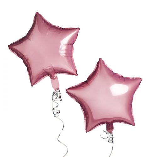 Folie ballonen Ster Roze (2st) Hootyballoo