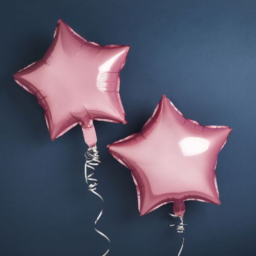 Folieballonnen ster roze (2st) Hootyballoo