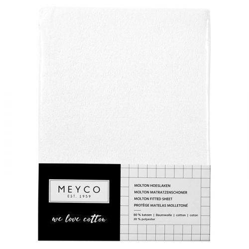 Meyco molton hoeslaken stretch wieg wit (40x80cm)