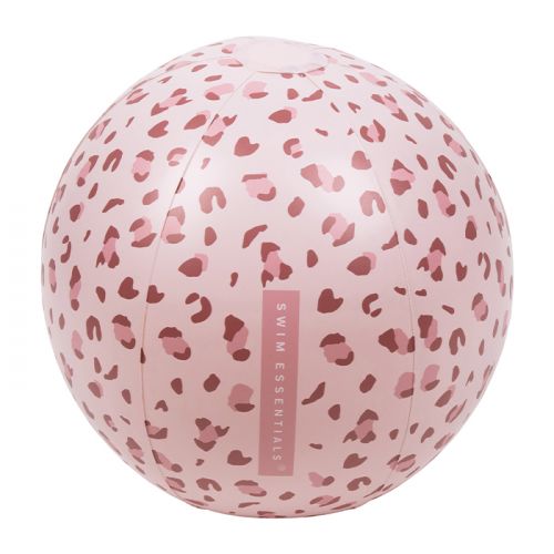 Swim Essentials opblaasbare strandbal old pink leopard