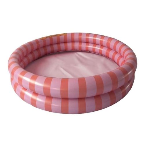 Swim Essentials opblaaszwembad oranje roze gestreept 100cm
