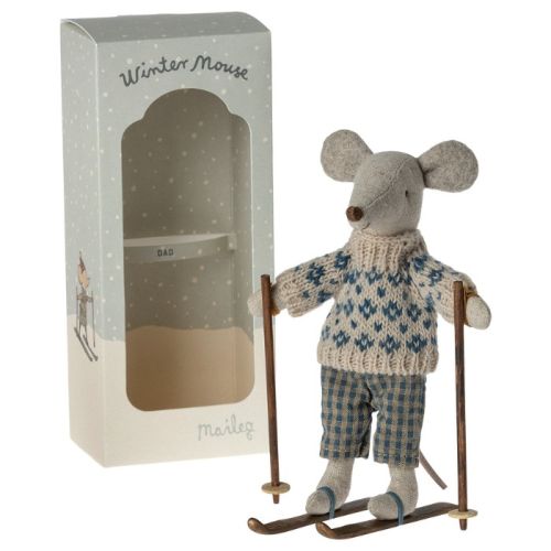 Maileg winter muis met ski set (vader muis)