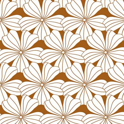 Hoeslaken ledikant Flowers cinnamon brown Swedish Linens