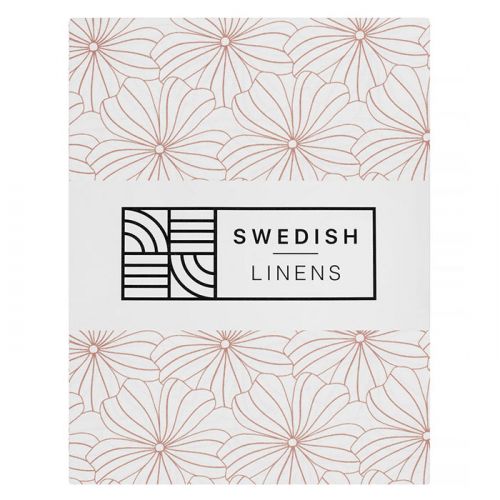 Hoeslaken wieg Flowers white Swedish Linens