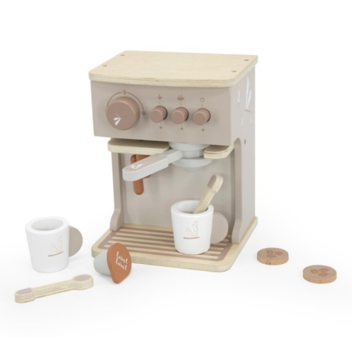 Label-Label houten espresso machine nougat