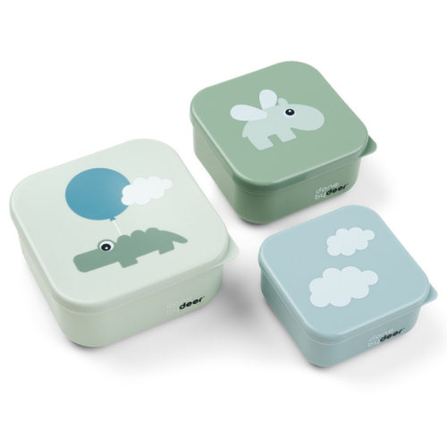 Done by Deer snackbox set (3st) Happy Clouds green