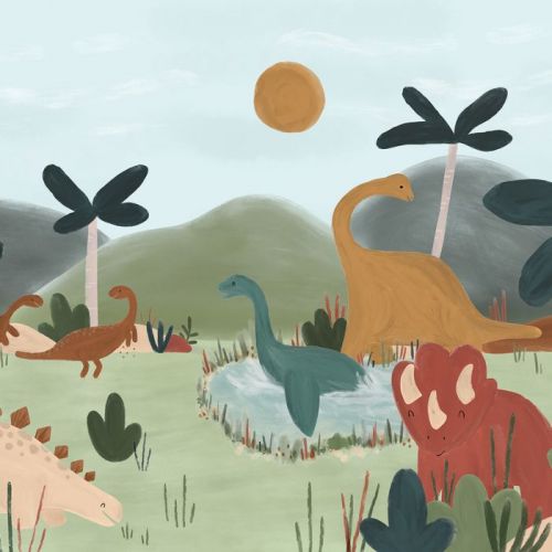 Lilipinso panorama behang Sunny Dinosaurs