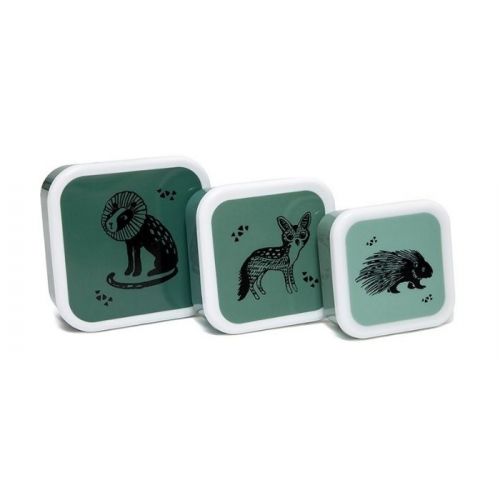 Lunchbox set Black Animals Salie (3st) Petit Monkey
