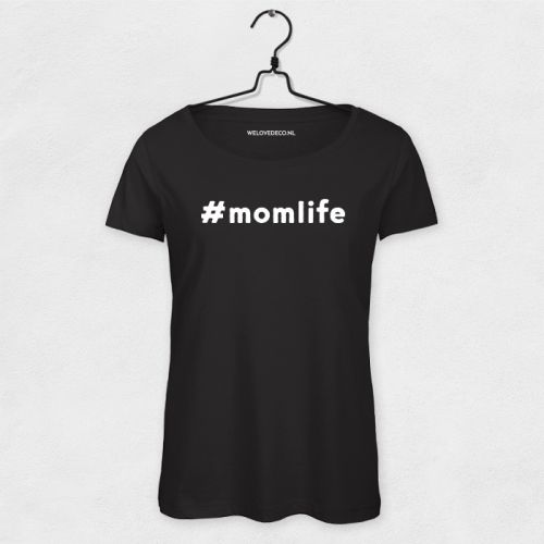#MOMLIFE t-shirt zwart