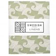 Hoeslaken wieg Waves sage green Swedish Linens
