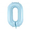 Folieballon Pastel cijfer 0 blauw 86cm
