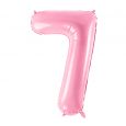 Folieballon Pastel cijfer 7 roze 86cm