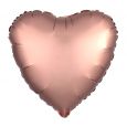 Folieballon Satin Luxe hart roségoud (43cm)