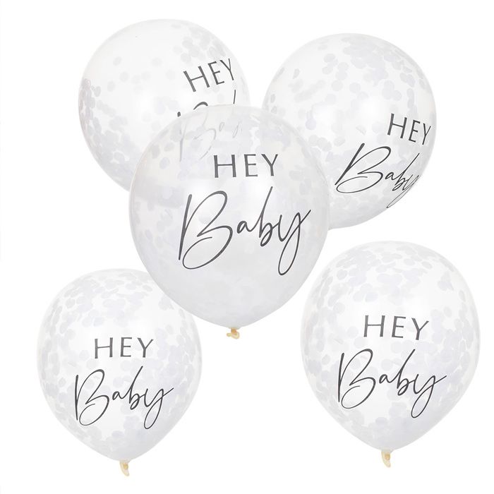 Confetti ballonnen Hey Baby Botanical Baby (5st) Ginger Ray