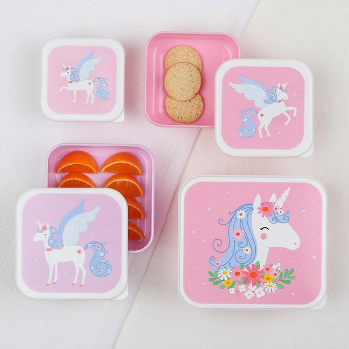 Lunch- & snackboxen Unicorn (4st) A Little Lovely Company