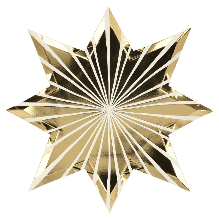Bordjes Gold Stripe Stars (8st) Meri Meri
