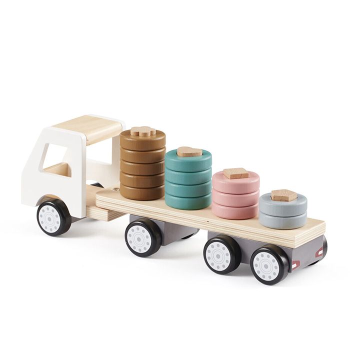 Houten vrachtwagen met stapelringen Aiden Kids Concept