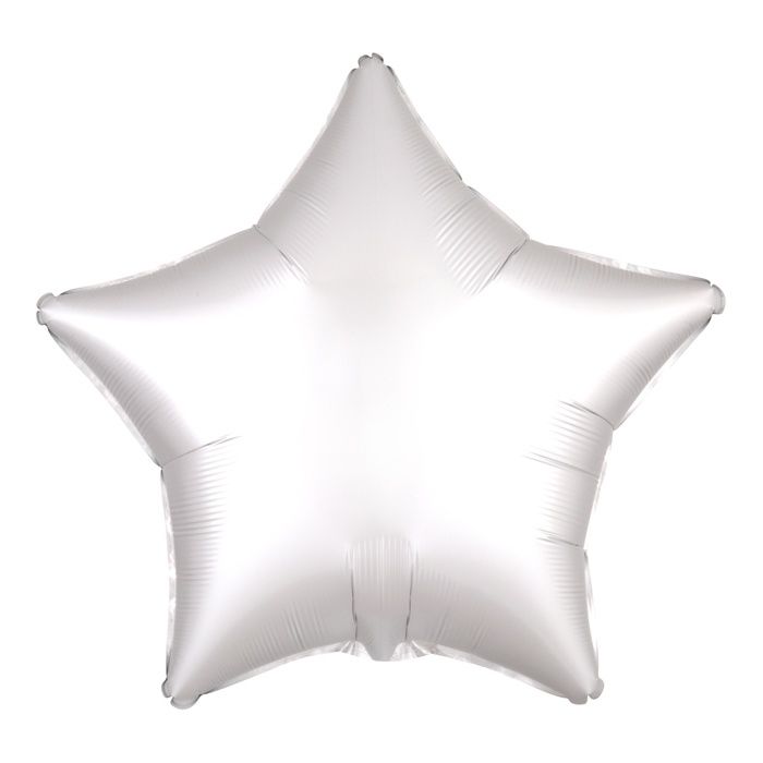 Folieballon Satin Luxe ster wit (43cm)