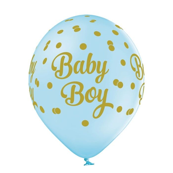 Ballonnen Baby Boy dots (6st)