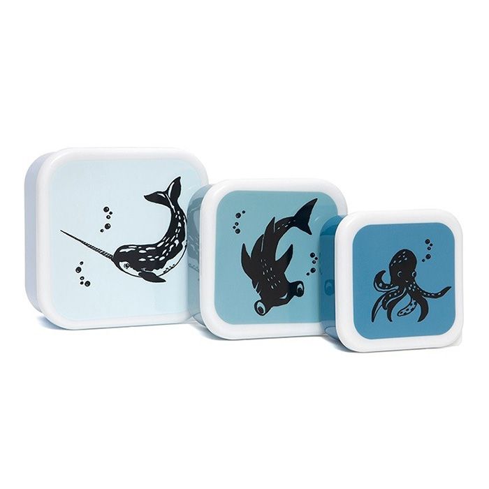 Lunchbox set sea animals (3st) Petit Monkey