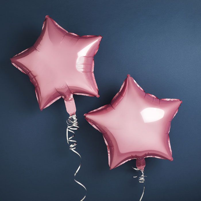 Folie ballonen Ster Roze (2st) Hootyballoo