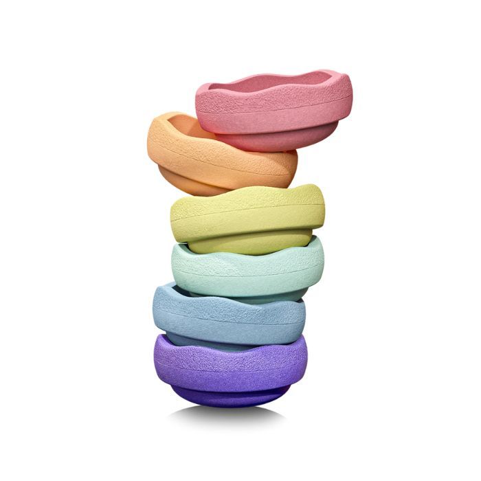 Stapelstein stapelstenen Pastel Rainbow (6st)