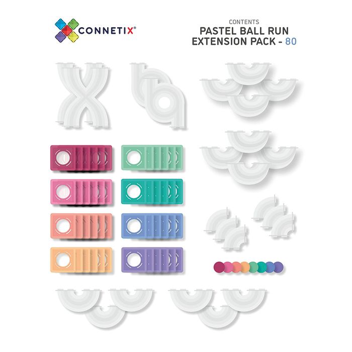 Connetix Tiles Pastel Ball Run Expansion Pack (80st)