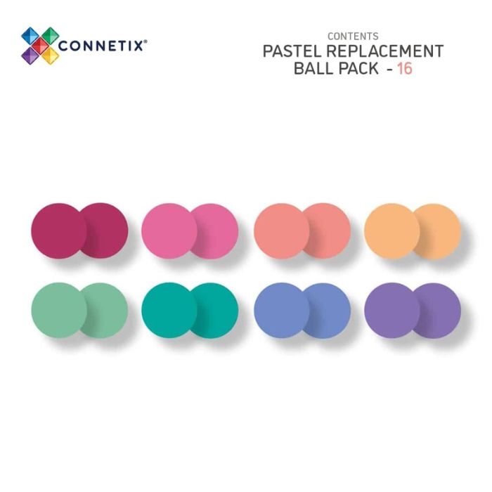 Connetix Tiles extra ballen knikkerbaan pastel (16st)