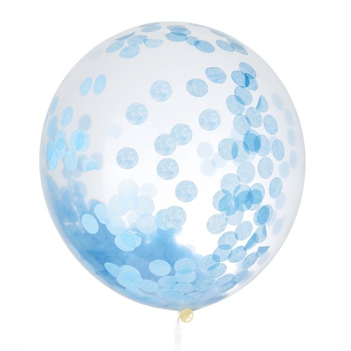 999-1604 - Mega confetti ballon blauw 60cm House of Gia 	
