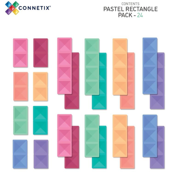 Connetix Tiles pastel rectangle pack (24st)