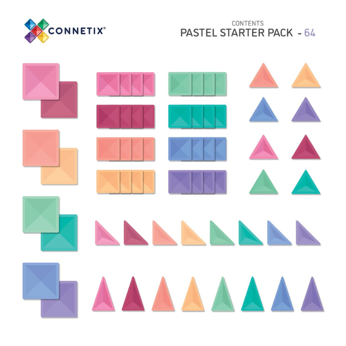 Connetix Tiles pastel starter pack (64st)