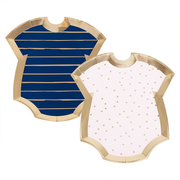 Bordjes rompers navy & pink Gender Reveal (8st) Ginger Ray