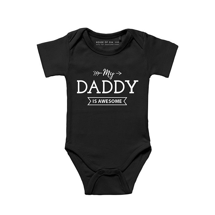 My daddy is awesome romper zwart