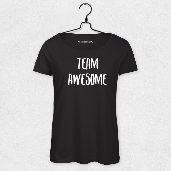 T-shirt dames Team Awesome zwart