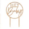 Taarttopper Hey Baby hout Botanical Baby (4st) Ginger Ray