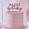 Taarttopper Happy Birthday glitter acryl Pamper Party